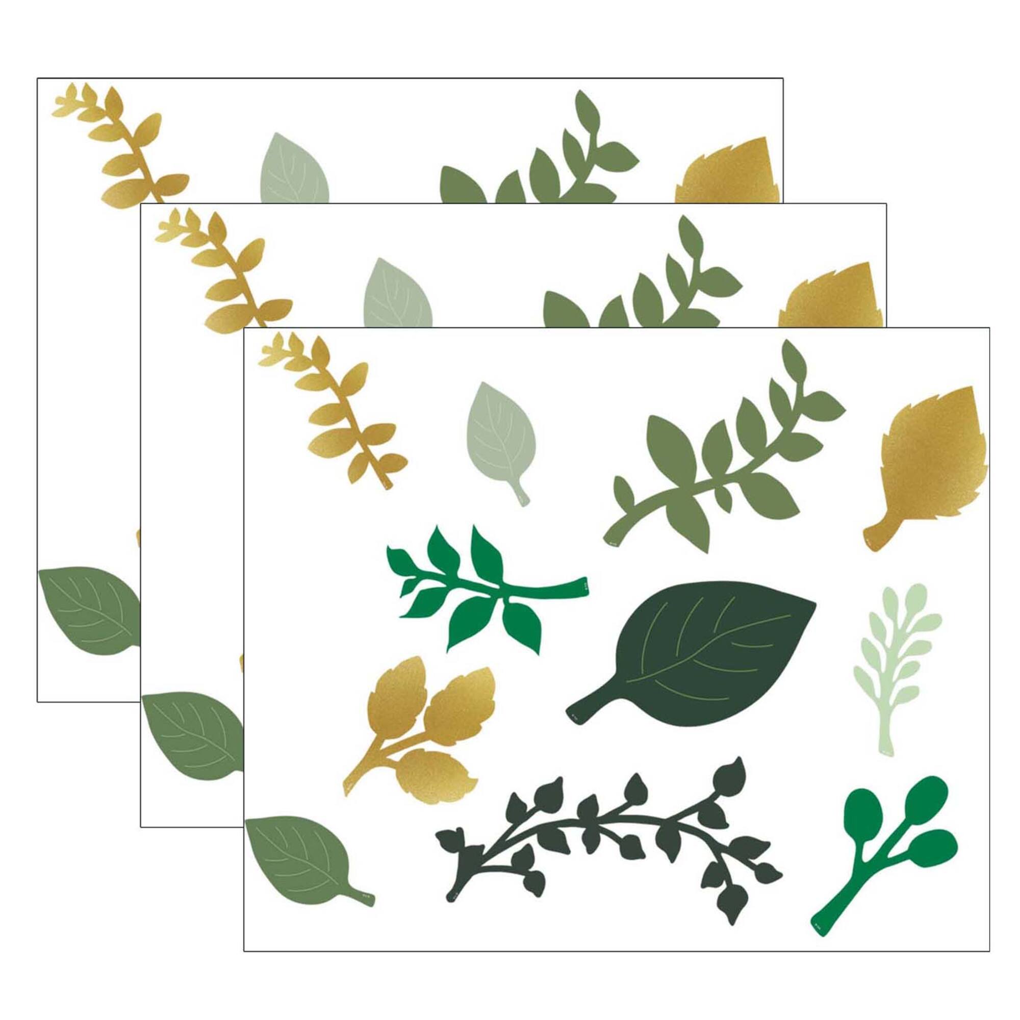 Teacher Created Resources Green & Gold Paper Leaves, 3 Packs of 40